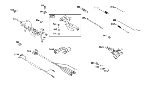 Controls Group Diagram and Parts List for 386777-0010-B5  Briggs and Stratton Engine